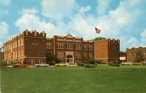 Postcard of the old Belleville Township High School