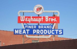 Weyhaupt Brothers Meat Packing Company Sign