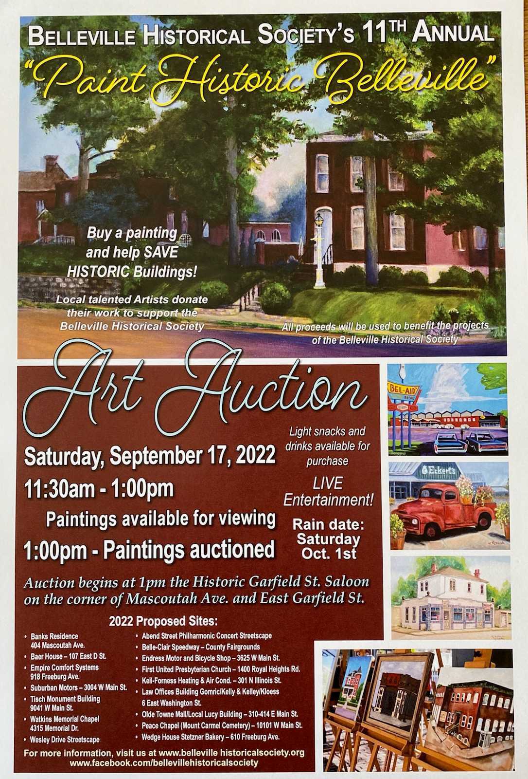 2022 Paint Historic Belleville Art Auction Sept. 17 Belleville